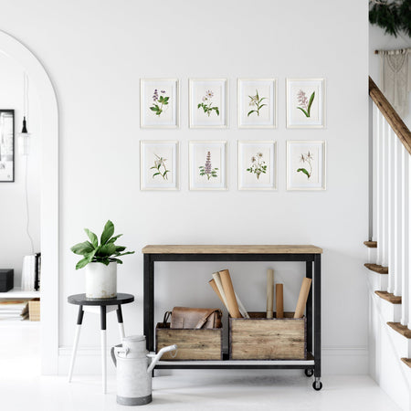 Les Fleurs Petite Framed Prints on wall