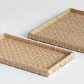 Caswell Woven Tray Set - two woven grass trays