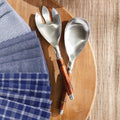 Bamboo Handle Salad Server Set on cheese board
