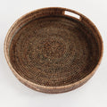 Mandalay Large Brown Rattan Serving Tray