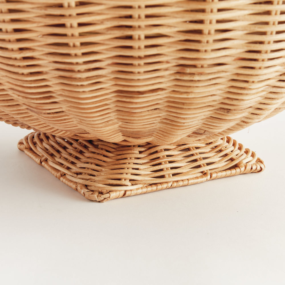 Charleston Woven Rattan Footed Bowl - closeup