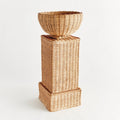 Charleston Woven Rattan Small Pedestal Base - shown with footed bowl