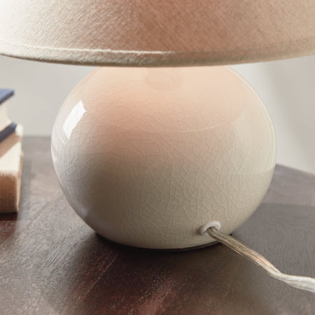 Mignon White Ceramic Mini Lamp clear cord