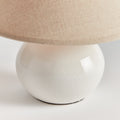 Mignon White Ceramic Mini Lamp - crackle glaze closeup
