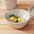 Mandalay Whitewash Rattan Serving Bowl with lemons