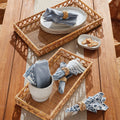Nanette Rattan Rectangle Tray Set styled on table