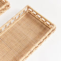 Nanette Rattan Rectangle Tray Set texture closeup