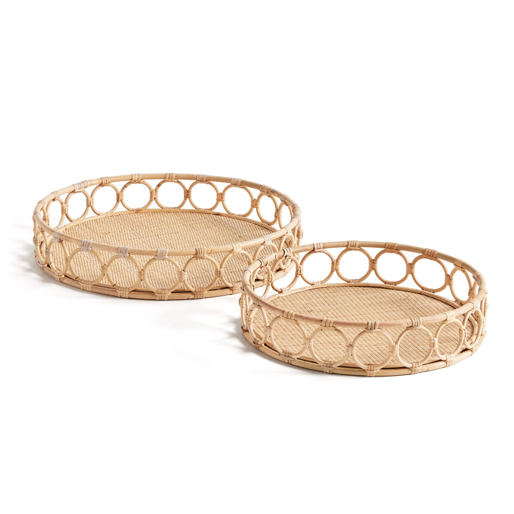 Nanette Rattan Round Trays - set of two