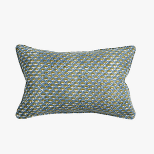 Naples Moss Azure Lumbar Pillow Cover
