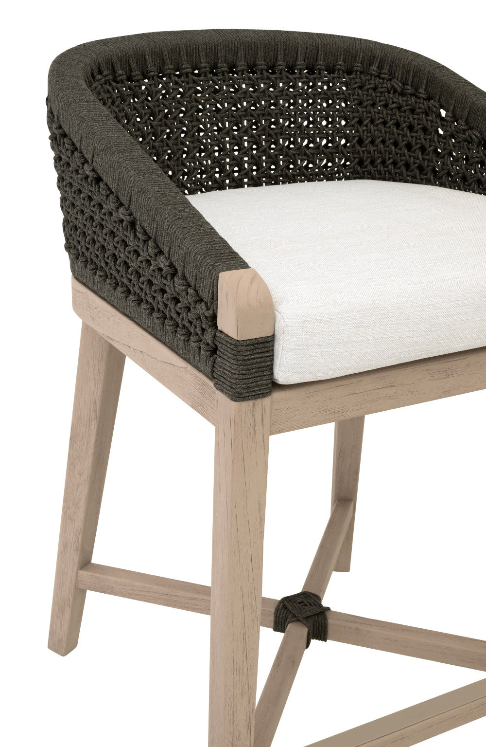 Naples Outdoor Charcoal Counter Stool - performance fabric cushion