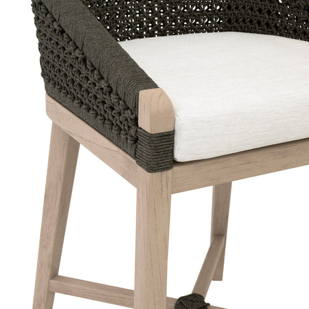 Naples Outdoor Charcoal Counter Stool - performance fabric cushion