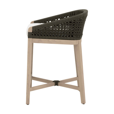 Naples Outdoor Charcoal Counter Stool side view