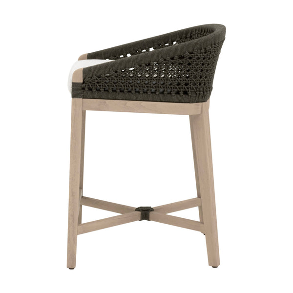 Naples Outdoor Charcoal Counter Stool side view