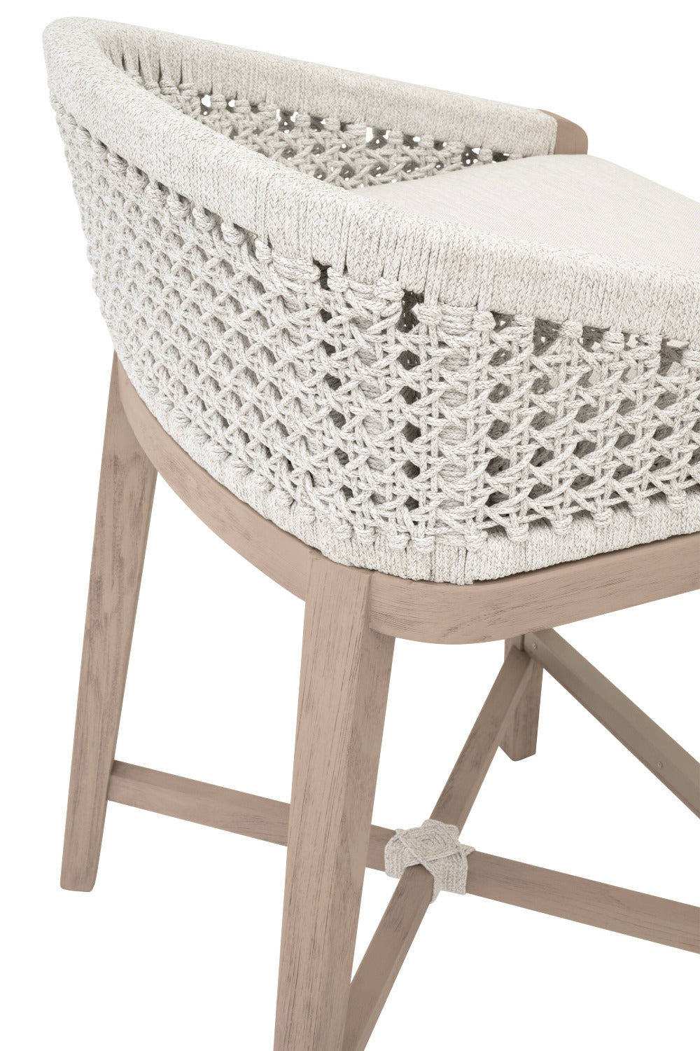 Naples Outdoor Counter Stool woven rope closeup