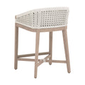 Naples Outdoor Teak Counter Stool woven rope back