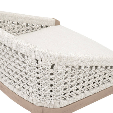 Naples Outdoor Teak Counter Stool woven rope details