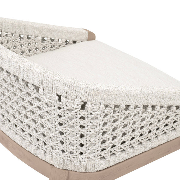 Naples Outdoor Teak Counter Stool woven rope details