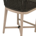 Naples Teak Outdoor Charcoal Counter Stool  - Seat back 