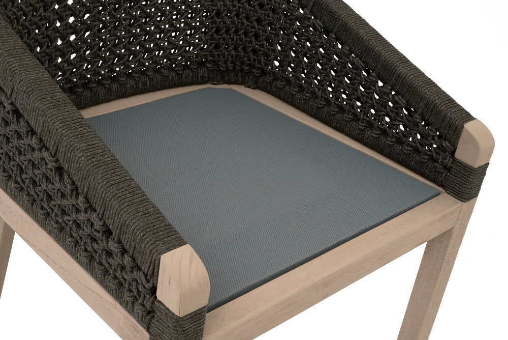 Naples Teak Outdoor Charcoal Counter Stool  - Seat base 