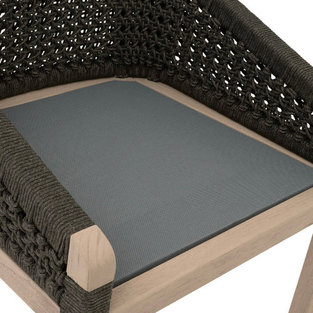 Naples Teak Outdoor Charcoal Counter Stool  - Seat base 