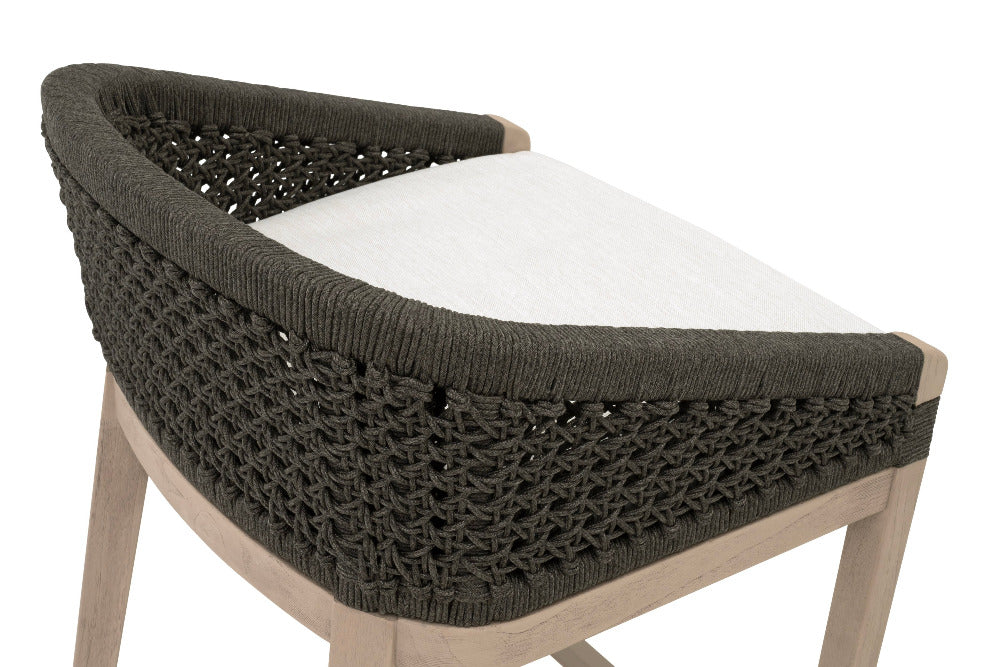 Naples Teak Outdoor Charcoal Counter Stool  - back details