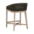 Naples Teak Outdoor Charcoal Counter Stool - woven rope back