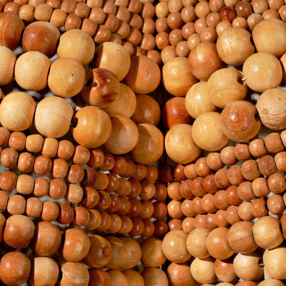 Natural Beaded Clamshell Chandelier bead closeup