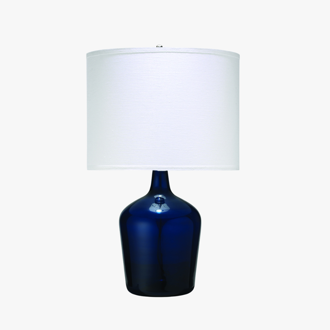 Navy Glass Jug Lamp