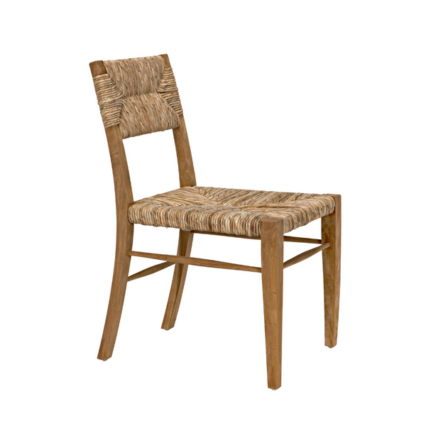 Faley Teak Dining Chair with Woven Seagrass seat and back