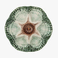 Nola Green and Brown Oyster Plate