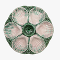 Nola Green and Pink Oyster Plate