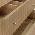 Seaford Fluted Oak Double Vanity Drawer details