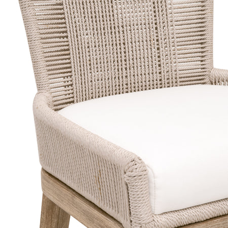 Oasis Woven Rope Kitchen Counter Stool - Performance Fabric Seat