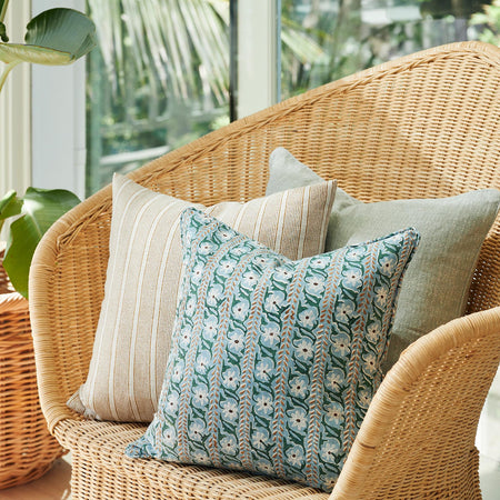 Oia Byzantine Block Print Pillow Cover in Chair