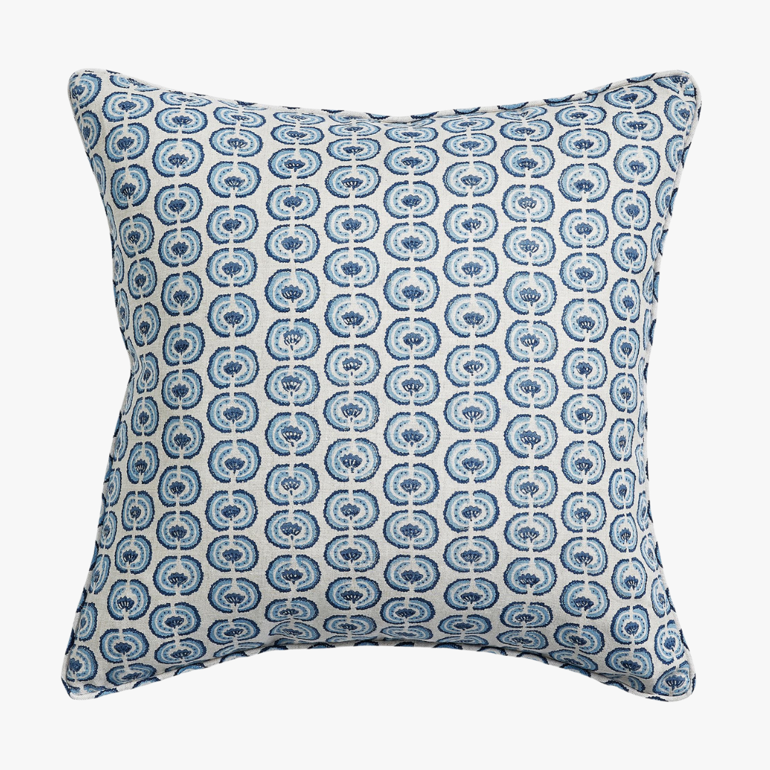Okinawa Riviera Block Print Pillow Cover
