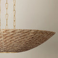 Ortiz Woven Rattan Pendant - basket weave closeup