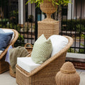 Outdoor All Weather Wicker Ginger Jar style with palm outdoor chairs