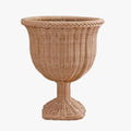 Outdoor Braided All Weather Wicker Urn - Natural