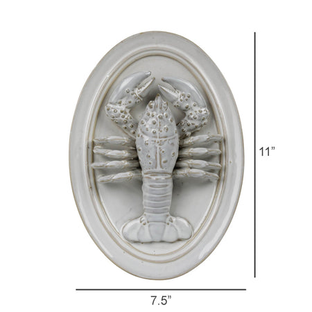 Oval Lobster Ceramic Wall Hanging dimensions