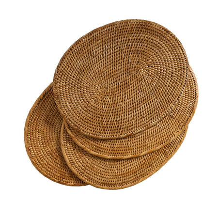Oval Rattan Placemats stacked