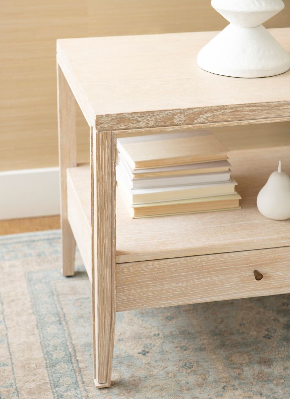 Kira Oak Side Table Closeup Corner Details