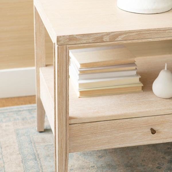 Kira Oak Side Table Closeup Corner Details