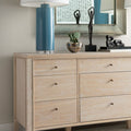 Kira Oak Dresser styled with blue lamp