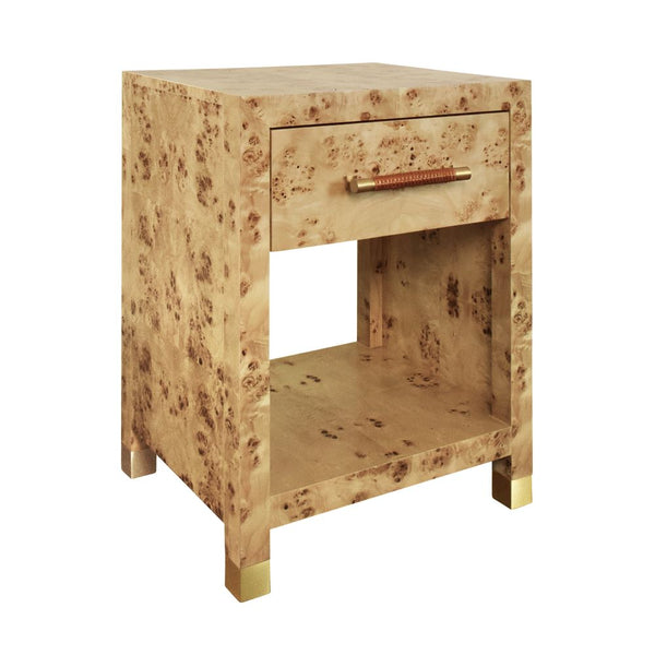 Lowery Burl Wood Nighstand Table