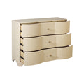 Phillip Natural Grasscloth Chest with open drawers