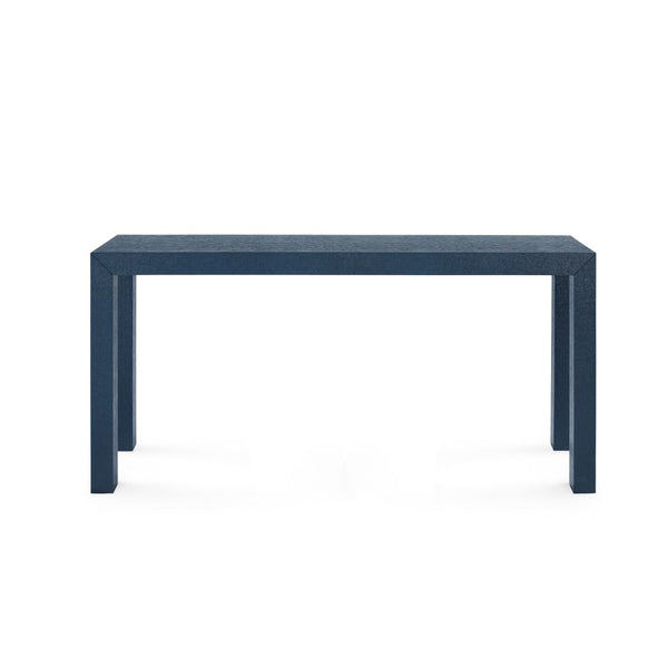 Parsons Navy Grasscloth Large Console Table