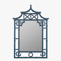 Pagoda Denim Lacquer Mirror
