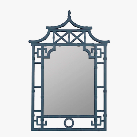 Pagoda Denim Lacquer Mirror