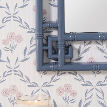 Pagoda Denim Lacquer Mirror corner closeup