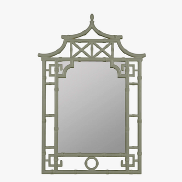 Pagoda Sage Lacquer Mirror - Chinoiserie Decor - Dear Keaton